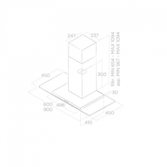 Elica napa Flat Glass IX/A/60