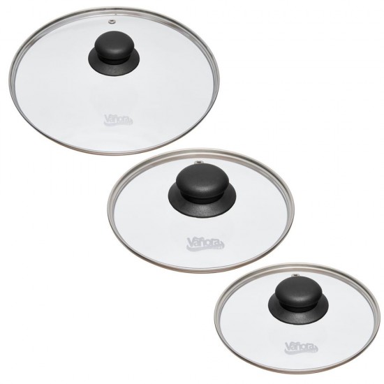 HEINNER SET OD 3 STAKLENA POKLOPCA: 22 / 20 / 18 CM - VN-SYN-CAPM