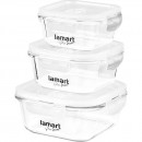 Lamart set staklenih posuda za hranu LT6012