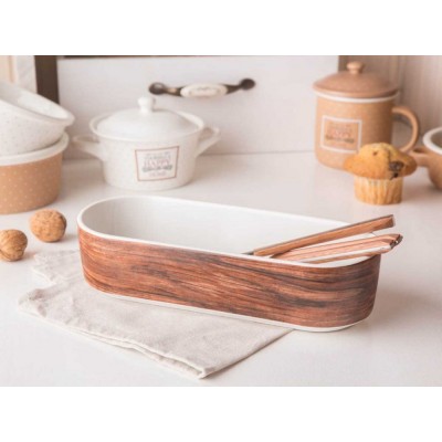Altom Design porculanska posuda za pečenje 26 cm Happy home drvo dekor