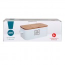 Altom Design kutija / spremnik za kruh, metalna s poklopcem od bambusa Victoria home