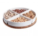 Altom Design set od 4 posude na podlozi od bambusa, okrugli 25,5 cm - 01010052004