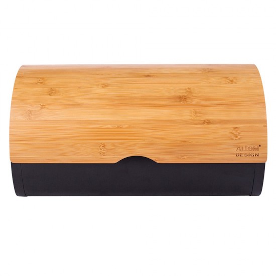 Altom Design posuda za kruh s bambusovim poklopcem crna 38x24x20 cm - 020401752
