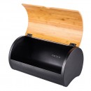 Altom Design posuda za kruh s bambusovim poklopcem crna 38x24x20 cm - 020401752