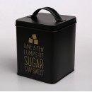 Altom Design kvadratna kutija crna, zlatni natpis Sugar 11X11X14 cm - 0204018331