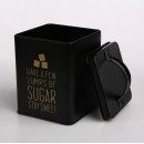 Altom Design kvadratna kutija crna, zlatni natpis Sugar 11X11X14 cm - 0204018331
