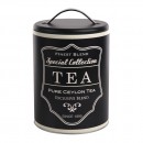 Altom Design okrugla limenka 11x16,5 cm crna dekor Tea - 0204018363