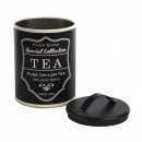 Altom Design okrugla limenka 11x16,5 cm crna dekor Tea - 0204018363