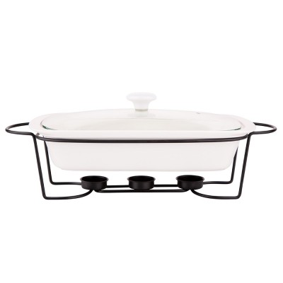 Altom Design pravokutna posuda za pečenje sa grijačem Mesa 1,7 L, crno postolje - 020101225