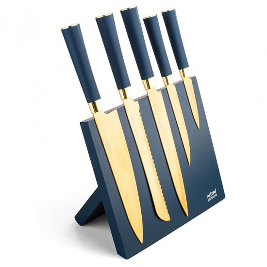 Altom Design set noževa na stalku, gold - 0204013355