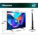 HISENSE TV LED 109cm 43A6S